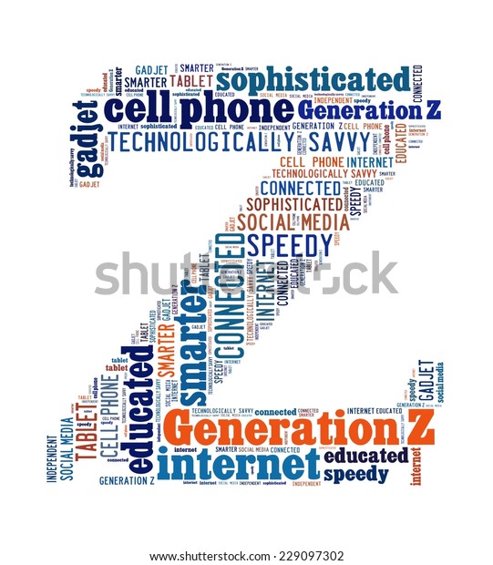 Generation Z Word Collage Stock Illustration 229097302