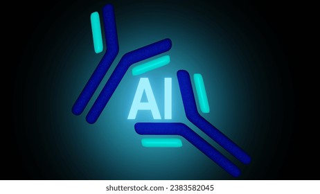 generative AI technology can engineer, simulate and predict the behavior of antibodies 3D rendering