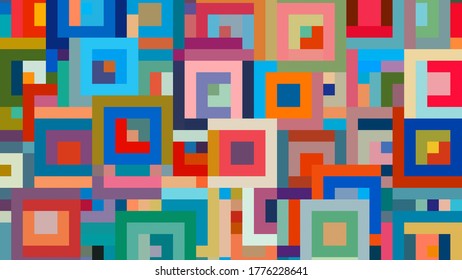 Generative Art: Multi-Colored Square Pattern