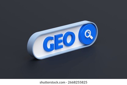 Generative Engine Optimization, GEO, AI Artificial Intelligence Marketing Machine Learning Technology, Search Engine 3d illustration