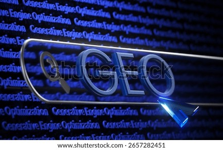 Generative Engine Optimization, GEO, AI Artificial Intelligence Marketing Machine Learning Technology, Search Engine 3d Illustration