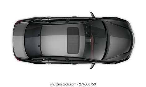 Generic Black Car - Top Angle