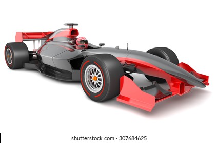 Generic black and red race car.  This is 3D model and this sport car doesn't exist in real life - Shutterstock ID 307684625