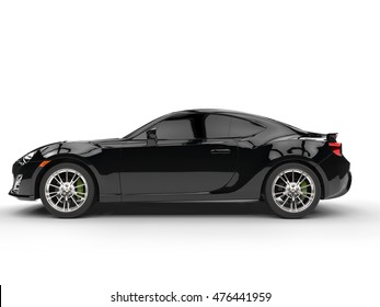 Generic Black Sports Car - Side View - 3D Render