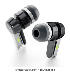 Generic Bluetooth Headphones Isolated On White. 3D Illustration.