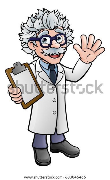 Generic Cartoon Scientist Professor Wearing Lab Stock Illustration ...