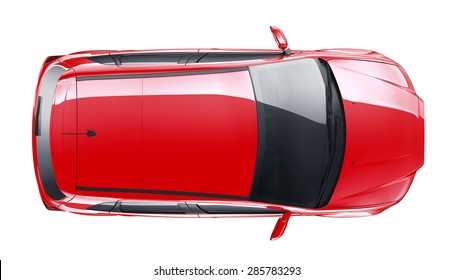 Generic Red Car - Top View