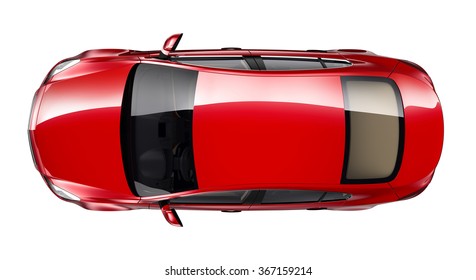 Generic Red Car - Top View