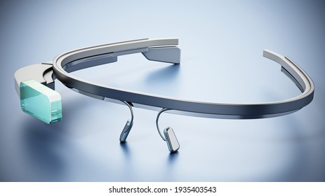 Generic Wearable Augmented Reality Smart Glasses. 3D Illustration.