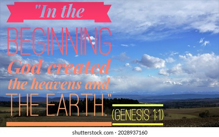 Genesis 1:1 Bible Verse 3d Text Illustration