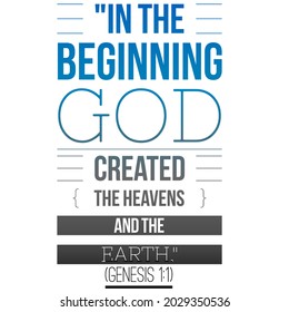 Genesis 1:1 Bible Verse 3d Text Illustration