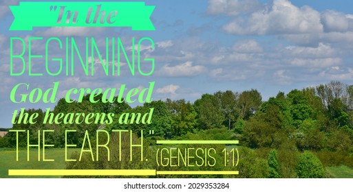 Genesis 1:1 Bible Verse 3d Text Illustration