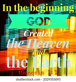 Genesis 1:1 Bible Verse 3d Text Illustration