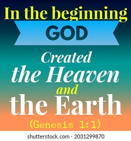 Genesis 1:1 Bible Verse Illustration