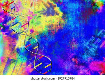 Genesis Of Human DNA. Modern Art. 3D Rendering