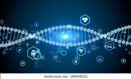 Genetic Engineering Concept. DNA. Gene Therapy. Medical Technology.