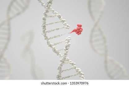 Genetic engineering and gene manipulation concept, 3d rendering,conceptual image.