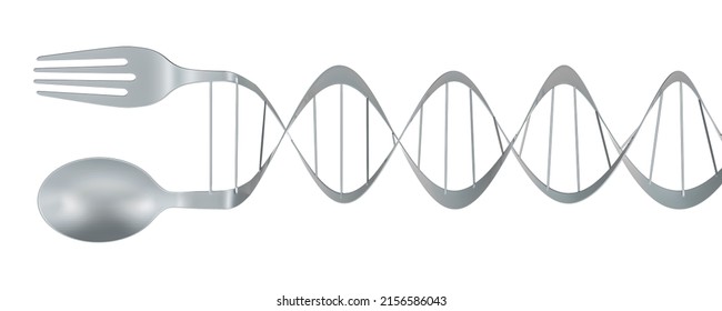 Genetic Food Modification, DNA Food, concept. 3D rendering isolated on white background