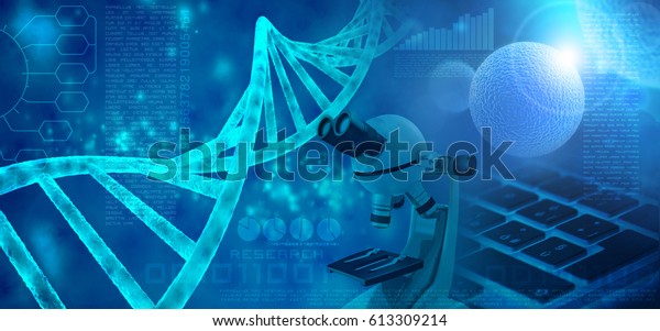 遺伝子研究抽象的な青の背景3dイラスト のイラスト素材