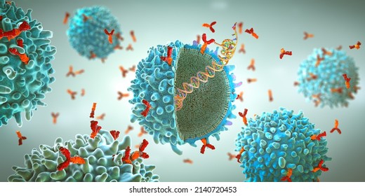 Genetically Engineered Chimeric Antigen Receptor Immune Cell With Implanted Mrna Gene Strand - 3d Illustration