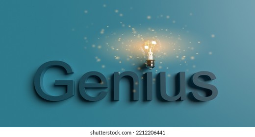 Genius Lamp Lightbulb Bright Idea Vision Innovation Inspirate Solution Business Creative Imaginate Invention Success Brainstorm Energy Power Electrical Discovery Glow Intelligence Financial.3d Render