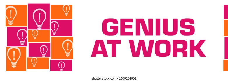 Genius at work concept image with text and related symbols.