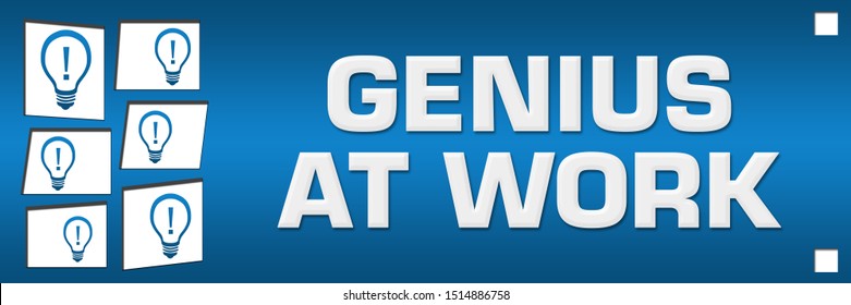 Genius at work concept image with text and related symbols.