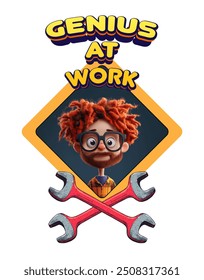 genius at work funny IT illustration