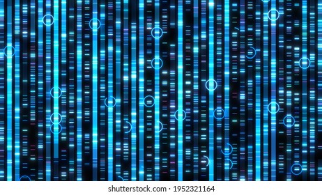 Genome Sequencing To Determine The Nucleotide Sequence Of DNA - 3D Illustration Rendering