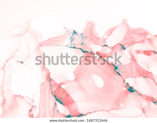 優しい春のインク壁紙 抽象的インクアート ピンクの色 大理石のスラブデザイン パステルカラーカラフルなペイントテクスチャー インクペイントの抽象画像 ピンクのスミアーズ ベージュ のイラスト素材