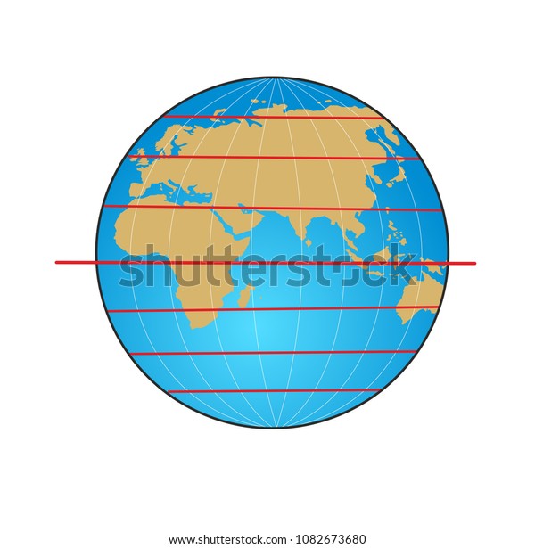 Geographic Coordinate System Globe Latitude Coordinate Stock ...