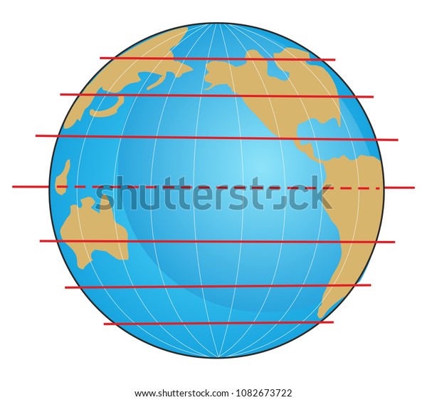 Geographic Coordinate System Globe Latitude Coordinate Stock ...