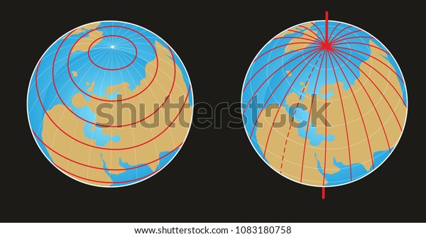 Geographic Coordinate System Globe Latitude Coordinate Stock ...