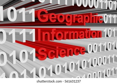 Geographic Information Science In The Form Of Binary Code, 3D Illustration