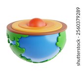 geological structure earth 3d icon