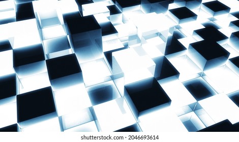 Geometric 3D Chess Pattern In Color 