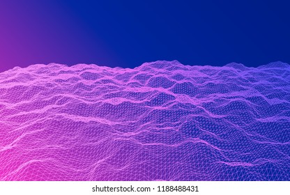 Geometric 3D Neon Terrain Background