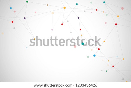 Geometric abstract background with connected dots and lines. Molecular structure and communication. Digital technology background and network connection