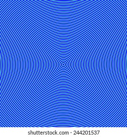 Geometric Abstract Background - Hypnosis Concept - Blue Color Concentric Circles - Illustration Graphic Design Radial - Circular Patterns - Simple Mathematical Backdrop - Hypnotic or Psychedelic Image
