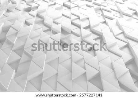 Geometric abstract background with white triangular patterns. 3d render..