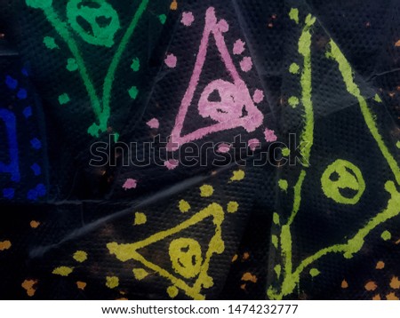 Geometric Abstract Pattern. Dark Modern Tile texture. Ethnic Dots Pattern. Abstract geometry. Retro style. Fantasy wallpaper. Dots and Spots. Chaotic dots and blobs.