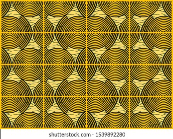 Geometric African fabric, yellow color