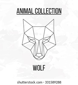 Geometric Animal Wolf Head Background