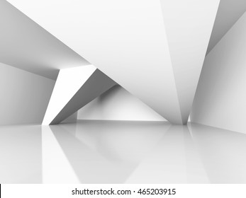 Geometric Architecture Construction. Modern Interior Background. 3d Render Illustration