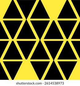 Geometric Black Triangle Pattern on Yellow Background