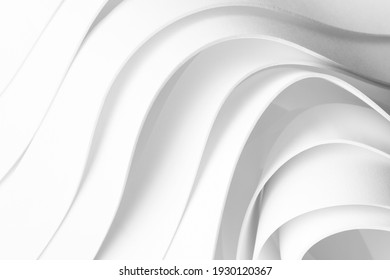Geometric composition made of curved elements, 3d illustration