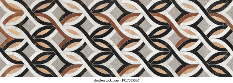 Geometric decoration formed by different marbles y stones textures.Designs for tiles, paper, fabrics ...