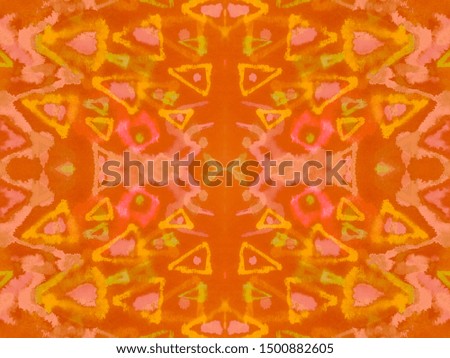Geometric Elements. Orange Ethnic Chevron. Seamless Bohemian Motif. Fire Tapestry Print. Geometric Background. Ethnic Textile. Seamless African Motifs. Tapestry Print. Ethnic Artwork.