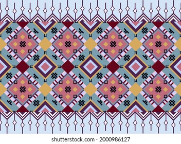 Geometric ethnic oriental embroidery seamless pattern traditional Design for background,carpet,wallpaper ,clothing,wrapping,Batik fabric, backdrop