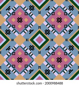 Geometric ethnic oriental embroidery seamless pattern traditional Design for background,carpet,wallpaper ,clothing,wrapping,Batik fabric, backdrop